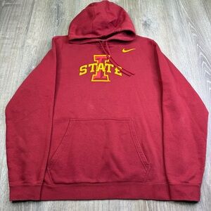 Nike Red and Yellow Iowa State Pullover Hoodie